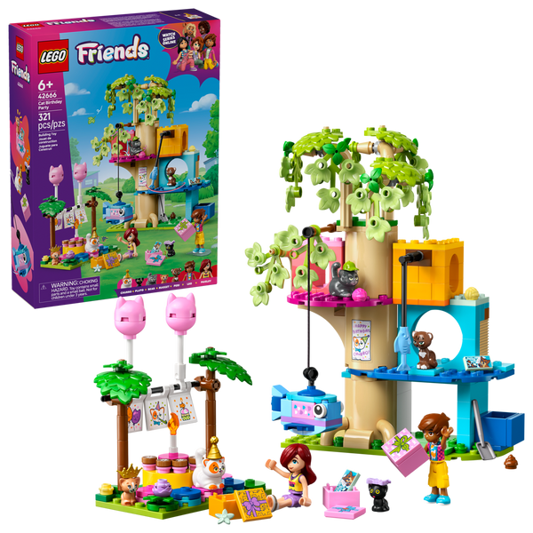 Lego Friends Cat Birthday Party & Tree House - Dezine Kids