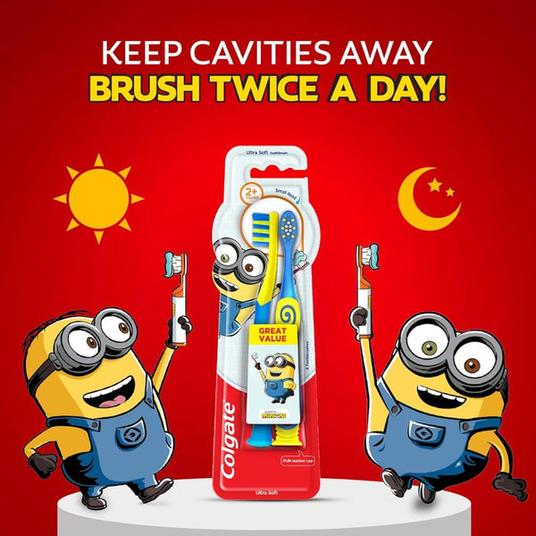 Colgate Palmolive Kids Toothbrush Extra Soft 2 count for 2+ year Baby - Minion