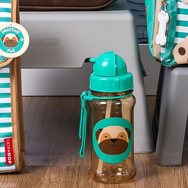 Skip Hop Zoo Back To School Straw Bottle Sipper - Pug