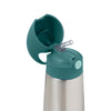 B.Box Insulated Straw Sipper Drink Water Bottle 500ml - Emerald Forest Green
