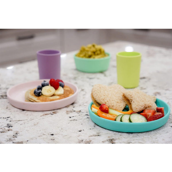 Melii 3 Piece Meal Set Food Grade Silicone Microwave & Dishwasher Safe - Lime, Mint & Blue