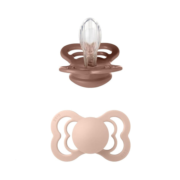 Bibs Supreme Pacifiers 2 Pack - Ivory/Blush