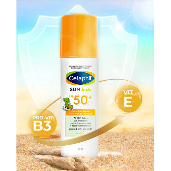 Cetaphil Sun Kids Liposomal Lotion SPF 50+ Sunscreen with Water Resistant, Hypoallergenic & Fragrance Free - 150ml - Dezine Kids