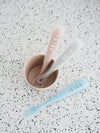 Beaba 1st Stage Silicone Spoon with Ultra Soft Tip, Gum Friendly, Ergonomic Handles, BPA Free - Light Mist