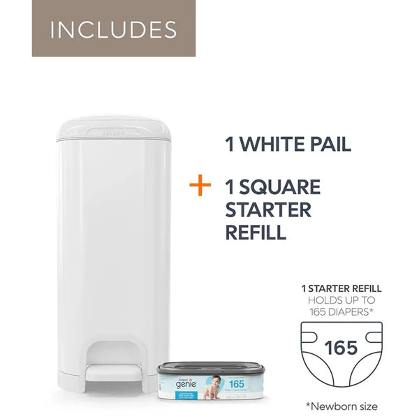 Diaper Genie Select Pail - White