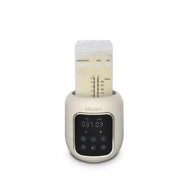 Beaba Multi Milk 5 in 1 Baby Bottle Warmer, Fast Steam Mode, Defrost & Baby Food Warmer with LED Display, Touch Screen & Adjustable Timer - Clay