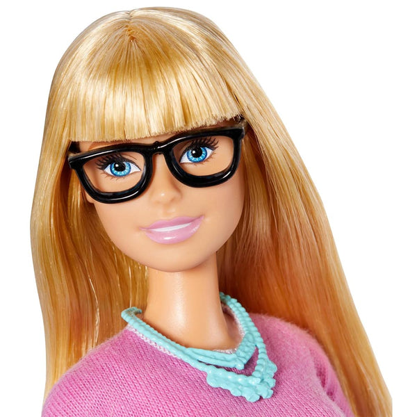 Barbie Teacher Doll, Blonde, with 10 Teaching Accessories, Including Spinning Globe and a Laptop That Opens and Closes