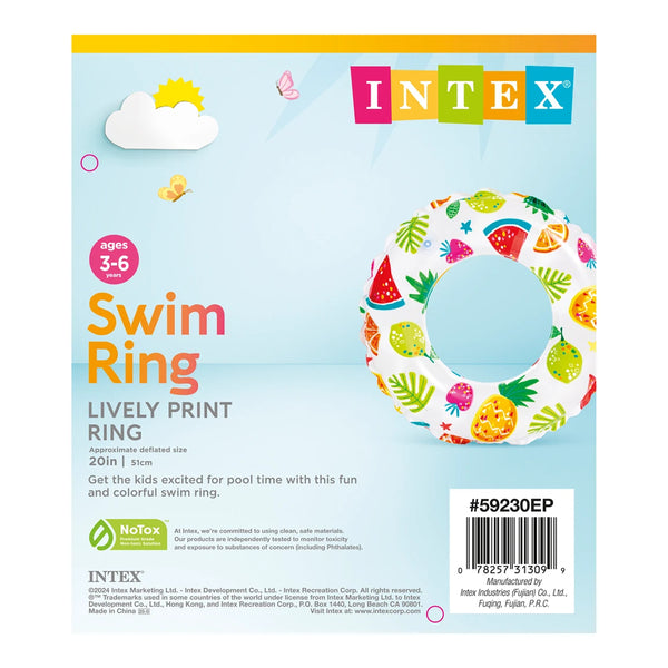 Intex Lively Print Inflatable Swim Ring - Dezine Kids