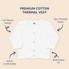 Hopop Baby 100% Cotton Soft & Warm Front Open Thermal Full Sleeves Vest