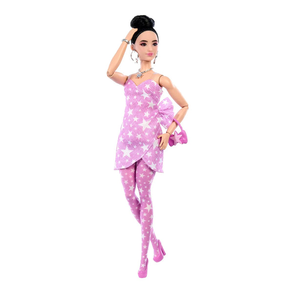 Barbie Deluxe Style Fashion Doll #11 in Pink Denim Star Print Dress
