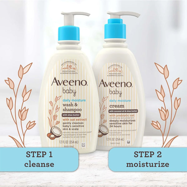 Aveeno Daily Moisture Wash & Shampoo - 354ml