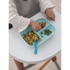Beaba Silicone 2 Piece Baby Meal Set, Non-Slip, Unbreakable, Easy to Clean, BPA-Free Baby Feeding Set - Blue