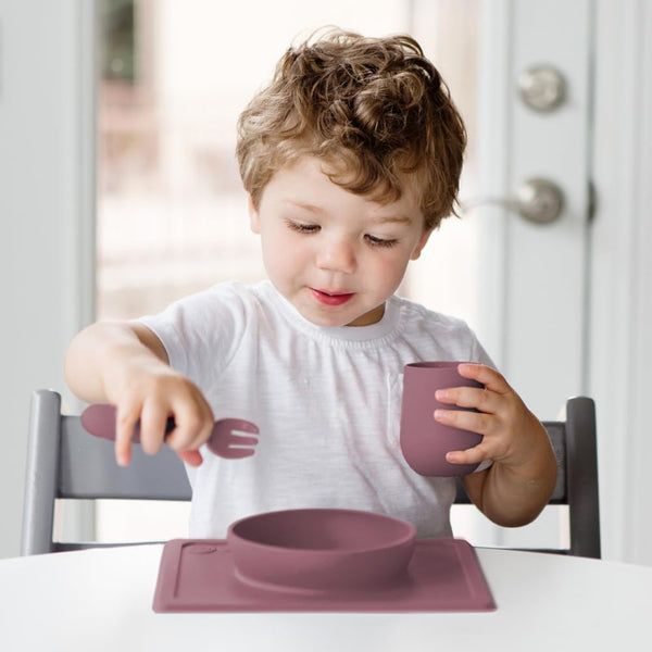 EzPz Mini Bowl 100% Food Grade Silicone Suction Bowl, Non Slip, BPA Free - Mauve