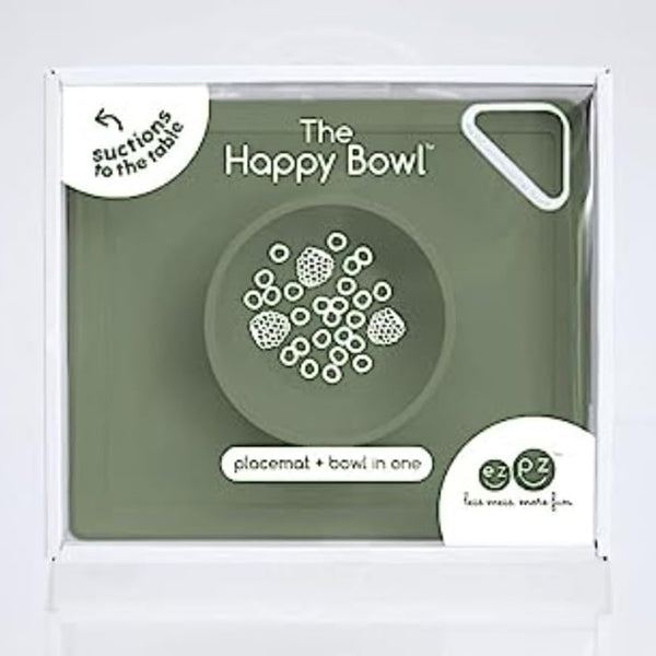 EzPz Mini Bowl 100% Food Grade Silicone Suction Bowl, Non Slip, BPA Free - Olive