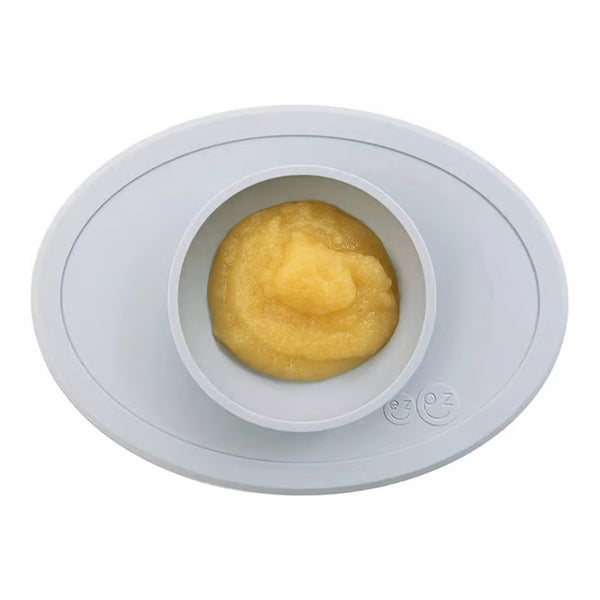 EzPz Tiny Bowl 100% Food Grade Silicone Suction Bowl Non Slip & Microwave Safe - Pewter