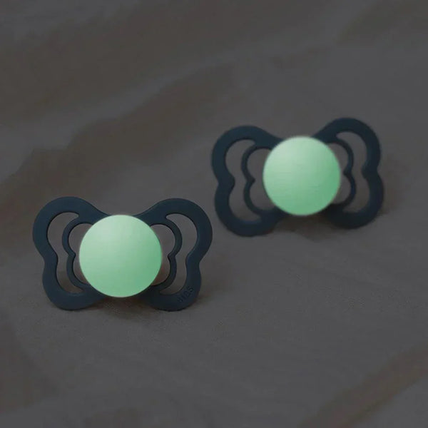 Bibs Supreme GLOW Pacifiers 2 Pack - Blush/Vanilla