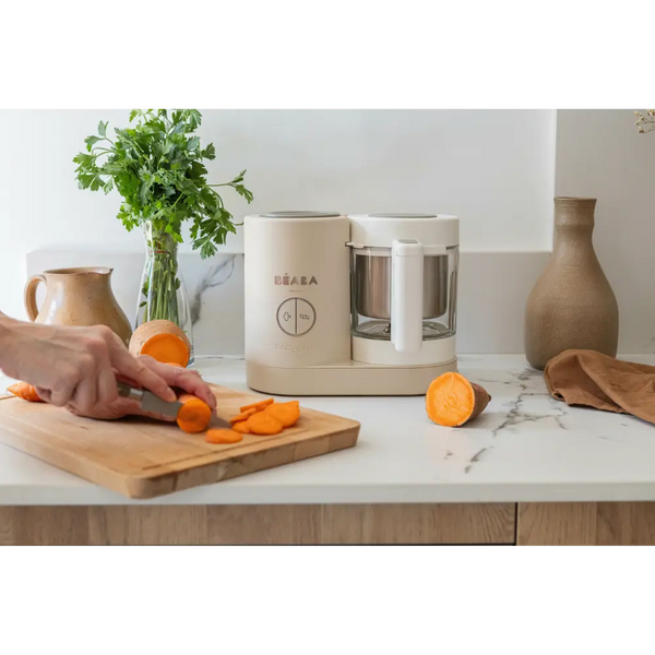 Beaba Babycook Neo 6 In 1 Baby Food Processor, Portable Baby Food Cooker, Puree Maker and Warmer - Clay