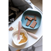 Beaba 1st Stage Silicone Spoon with Ultra Soft Tip, Gum Friendly, Ergonomic Handles, Set of 2 - Cotton Candy/Marshmallow