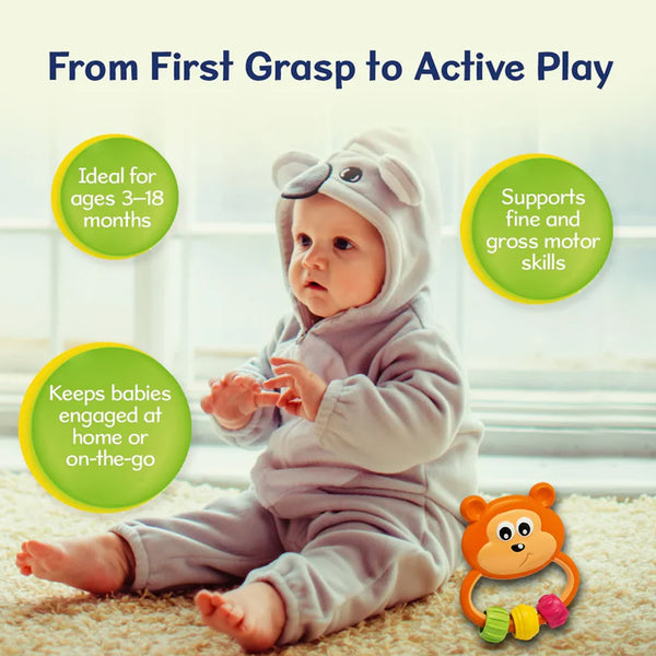 Chicco Easy Grasp Rattle Toy for Infants - Bear