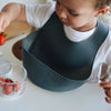 Beaba Silicone Bib - Mineral Grey - Dezine Kids
