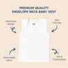 Hopop Baby 100% Soft & Stretchable Cotton Sleeveless Vest – Envelope Neck, White - Dezine Kids