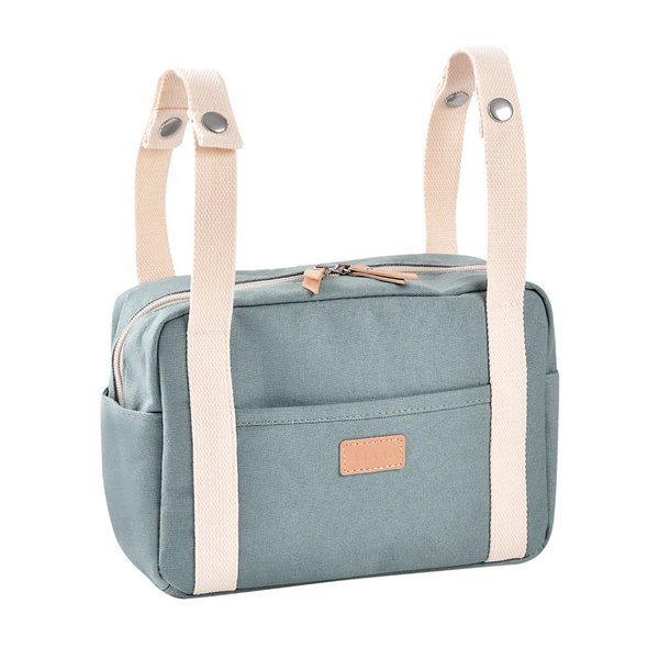 Beaba Mini Paris Baby Diaper Bag with 5L Capacity, Multi Pocket Organizer with Stroller Clips - Sage Green