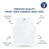 "Baby front open thermal sleeveless vest – pack of 3 warm cotton vests"