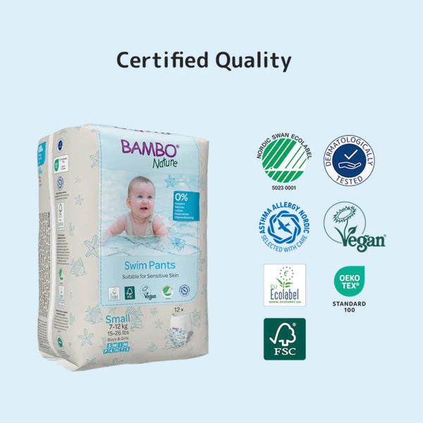 Bambo Nature Disposable Swim Diaper Pants, Size S (7-12 kgs) - Dezine Kids