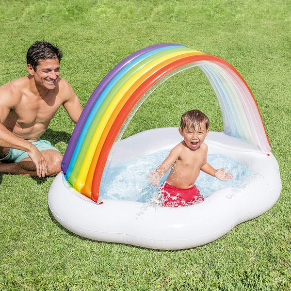 Intex Rainbow Cloud Inflatable Spray Baby Pool - Dezine Kids
