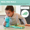 Melii 100% Food Grade Silicone Plate Suction Base With Divided Sections - Dinosaur