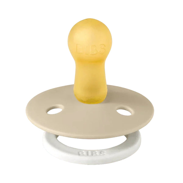 Bibs Colour GLOW Pacifiers 2 Pack - Vanilla/Dark Oak