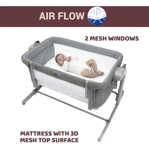 Chicco Next2Me Magic Evo Co Sleeping Crib - Dark Grey