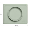 EzPz Happy Bowl 100% Food Grade Silicone Suction Bowl with Built In Placemat - Sage