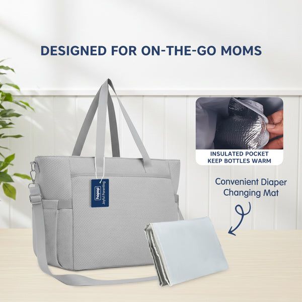 Hopop Tote Diaper Bag with Changing Mat