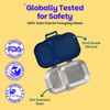 Basil 2 Compartment Stainless Steel Lunchbox with Plastic Lid - Classic Blue