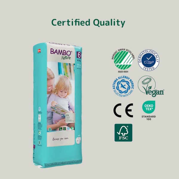 Bambo Nature Tape Diapers, Size 6, XXL Size (16+ Kgs) 40pcs - Dezine Kids