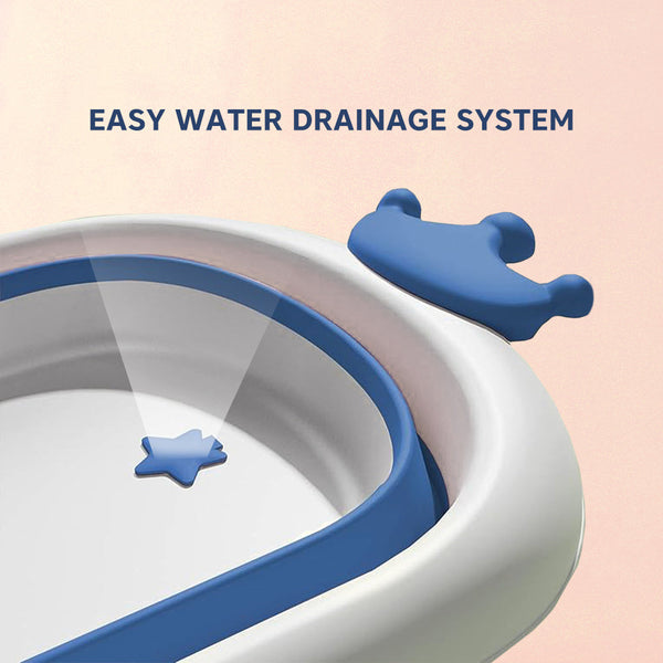 Hopop Deluxe Foldable Baby Bath Tub with Non-Slip Base & Soft Edges - Dezine Kids