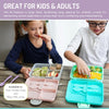 Melii 2 Tier Bento Lunch Box With 6 Compartments Includes Spoon & Fork - Pink, Purple & Grey