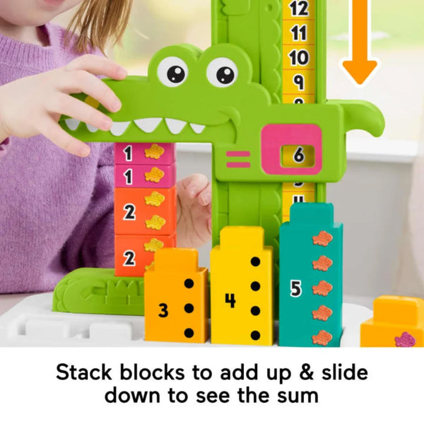Fisher Price Adding Alligator Educational Toy with 10 Stacking Blocks - Dezine Kids