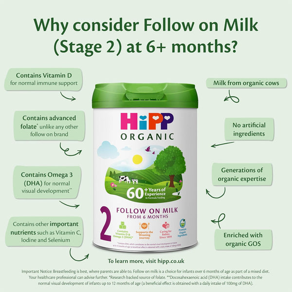 Hipp Organic 2 FollowOn Baby Formula 6-12 Months 800g