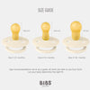 Bibs Colour Natural Rubber Baby Pacifiers with Round Nipple, Size 2 (6+ Months) Pack of 2 - Ivory/Blush