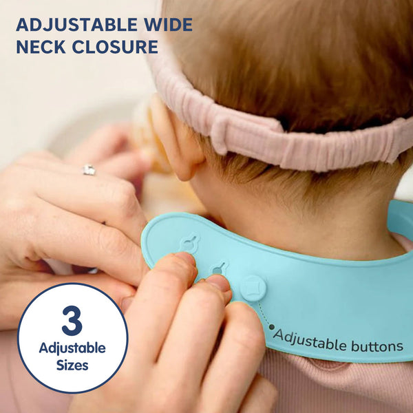 Hopop Easy Clean Crumb Catcher Silicone Bib - Dezine Kids