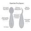 EzPz First Foods Set 100% Food Grade Silicone Baby & Toddler Suction Bowl with Built In Placemat - Pewter - Dezine Kids