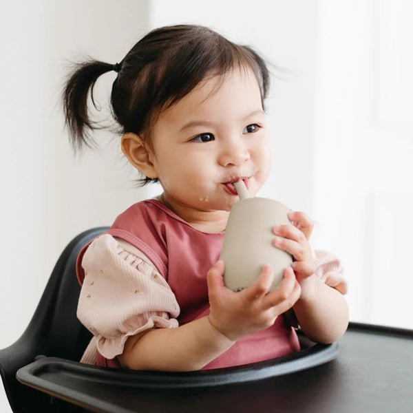 EzPz Mini Cup + Straw Training System for Toddlers - Oat