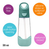 B.Box Tritan Straw Drink Bottle 600 ml - Emerald Forest Green