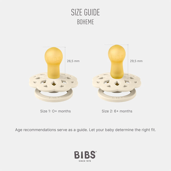 Bibs Boheme Pacifiers 2 Pack - Ivory/Blossom