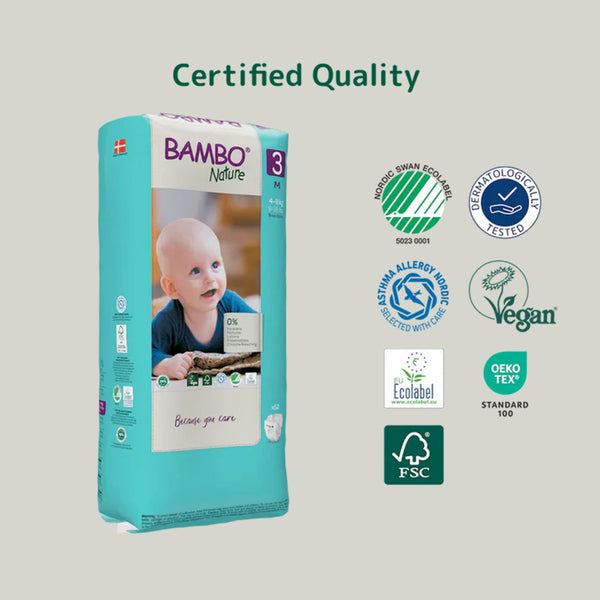 Bambo Nature Tape Diapers, Size 3, M Size (4-8 Kgs) 52pcs - Dezine Kids