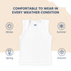 Hopop Baby 100% Soft & Stretchable Cotton Sleeveless Vest – Envelope Neck, White - Dezine Kids