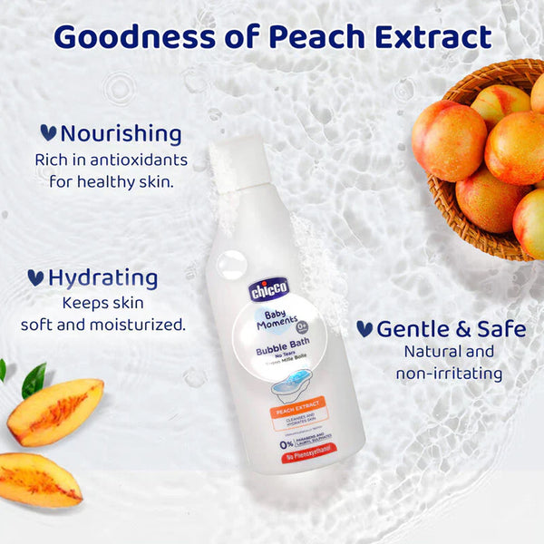 Chicco Bubble Bath with Peach Extracts (0M+) - 330ml