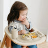 EzPz Mini Feeding Set for Toddlers (Mat, Spoon & Fork) - Oat